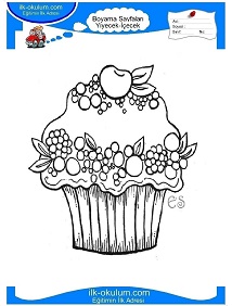 Çocuklar İçin Cupcake Boyama Sayfaları 